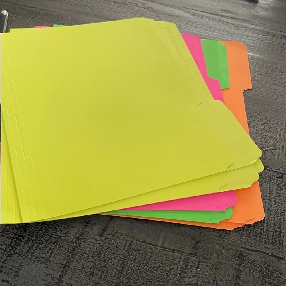 Multicolor Hanging File Folders, 6 letter size hanging & 12 file folders New
